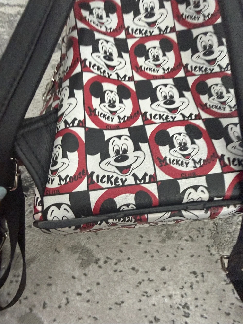 Loungefly Mickey Mouse Club Checker Mini Backpack - Black, White & Red